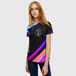Футболка женская Pink Floyd neon rock lights, цвет: 3D-принт — фото 2
