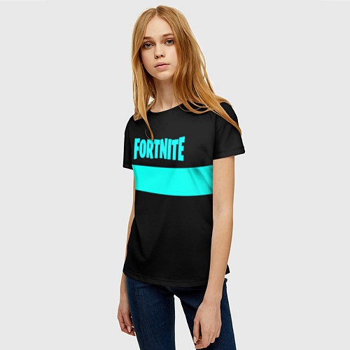 Женская футболка Fortnite line / 3D-принт – фото 3