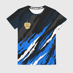 Женская футболка Герб России - blue sport