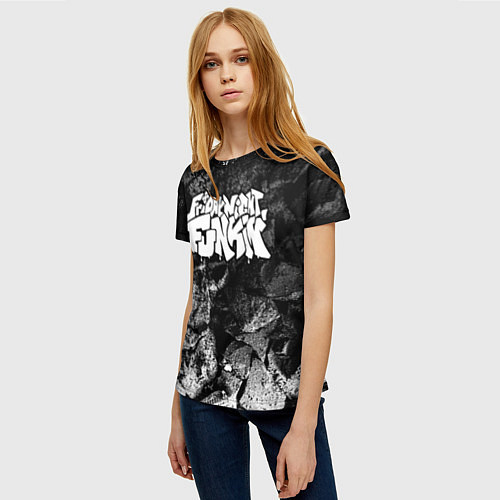Женская футболка Friday Night Funkin black graphite / 3D-принт – фото 3