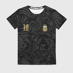 Футболка женская Лионель Месси номер 10 сборная Аргентины, цвет: 3D-принт