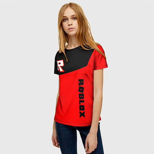 Женская футболка Roblox geometry red / 3D-принт – фото 3