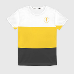 Женская футболка За веру царя и святую триединую Русь Крест желтый