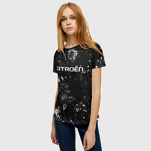 Женская футболка Citroen black ice / 3D-принт – фото 3