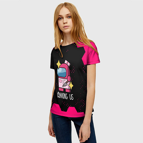 Женская футболка Among us hexagon true color / 3D-принт – фото 3