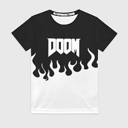 Футболка женская Doom fire white, цвет: 3D-принт