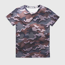Женская футболка Камуфляж-грязь
