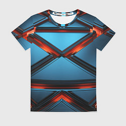 Женская футболка Абстрактные треугольные плиты со светом