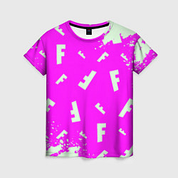 Футболка женская Fortnite pattern pink, цвет: 3D-принт