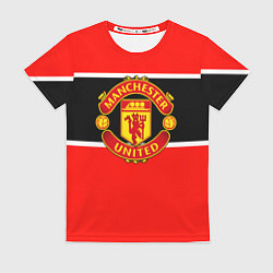 Футболка женская Манчестер Юнайтед полосы, цвет: 3D-принт