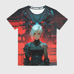 Футболка женская Бойцовая красноглазая девушка, цвет: 3D-принт