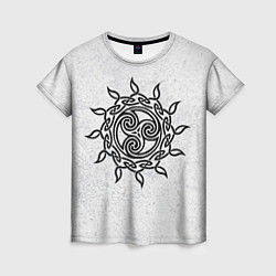 Женская футболка Оккультный символ воина - трискелион