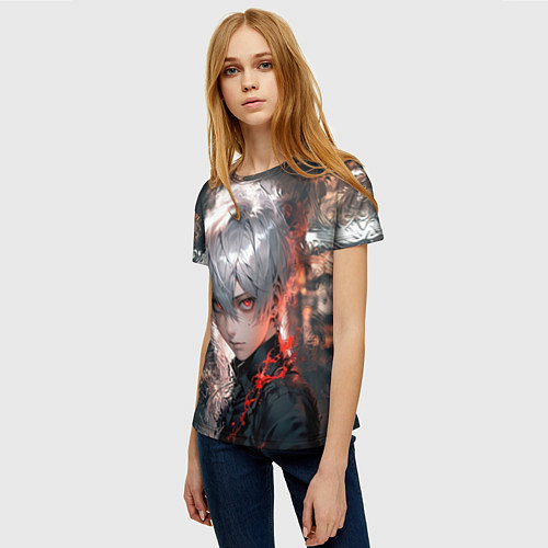 Женская футболка Юный гуль / 3D-принт – фото 3