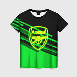 Футболка женская Arsenal geometry line green, цвет: 3D-принт