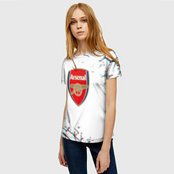 Футболка женская Arsenal fc текстура, цвет: 3D-принт — фото 2