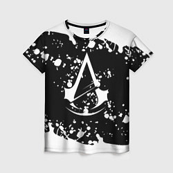Футболка женская Assassins Creed logo краски, цвет: 3D-принт