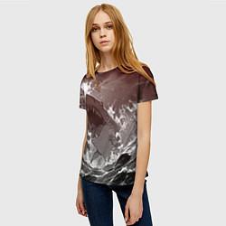 Футболка женская Клыкастая акула, цвет: 3D-принт — фото 2