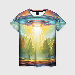 Футболка женская UFO In The Forest, цвет: 3D-принт