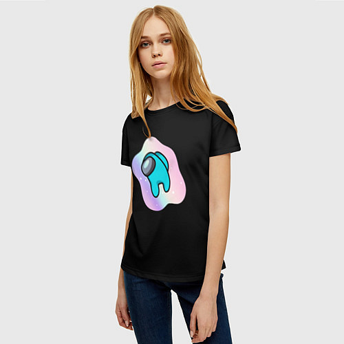 Женская футболка Among us space logo / 3D-принт – фото 3