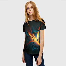 Футболка женская Разлом плиты - абстрактная расщелина, цвет: 3D-принт — фото 2