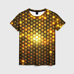 Женская футболка Металлические соты - роскошный блеск золота