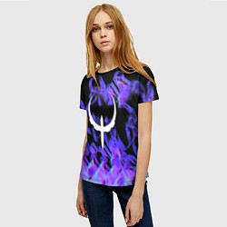 Футболка женская Квейк неоновый огонь, цвет: 3D-принт — фото 2