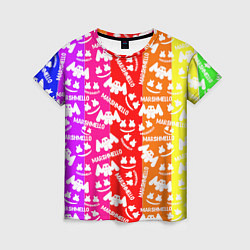 Футболка женская Marshmello rainbow, цвет: 3D-принт