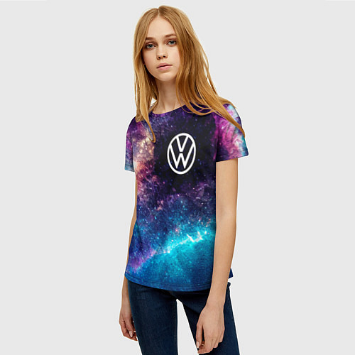 Женская футболка Volkswagen space auto / 3D-принт – фото 3