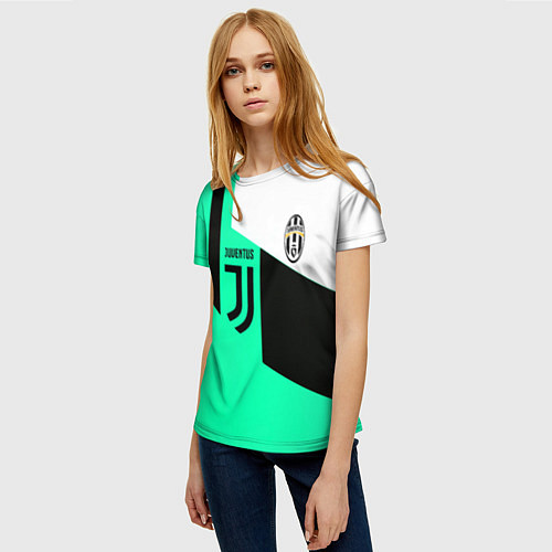 Женская футболка Juventus geometry / 3D-принт – фото 3