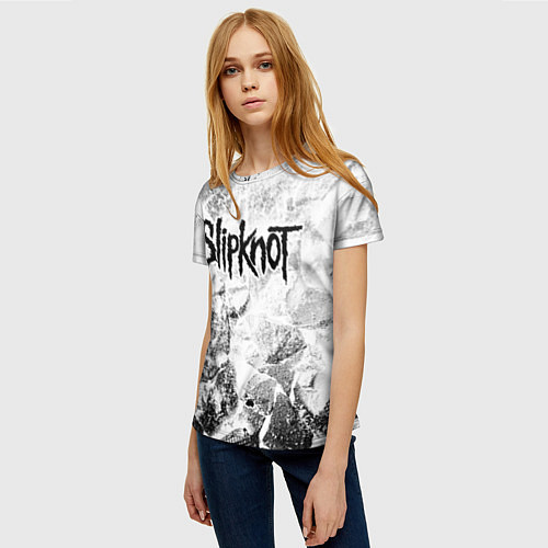 Женская футболка Slipknot white graphite / 3D-принт – фото 3