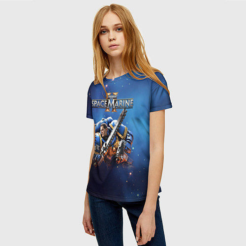 Женская футболка Captain Titus Warhammer 40000 space marine 2 / 3D-принт – фото 3