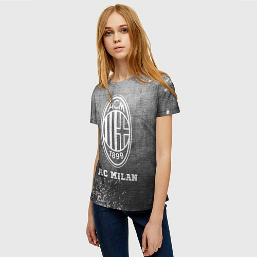 Женская футболка AC Milan - grey gradient / 3D-принт – фото 3