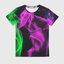 Футболка женская Неоновый огненный дым, цвет: 3D-принт