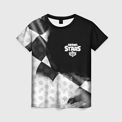 Футболка женская Brawl stars pattern black, цвет: 3D-принт