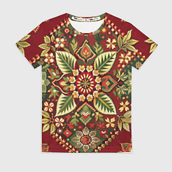 Женская футболка Русские классические узоры и орнамент