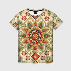 Женская футболка Стиль советского ковра узоры и орнамент