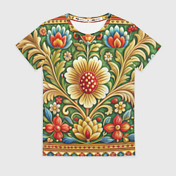 Женская футболка Стиль советского ковра узоры и орнамент