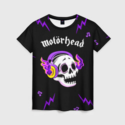 Футболка женская Motorhead неоновый череп, цвет: 3D-принт