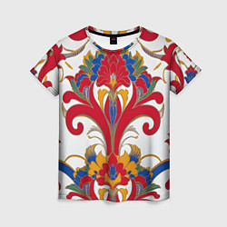 Женская футболка Яркий алый узор