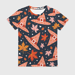 Женская футболка Шляпа в осенних листьях