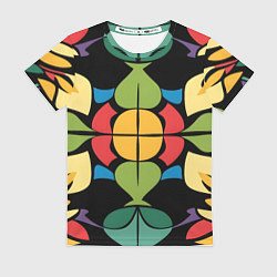 Женская футболка Калейдоскоп на темном фоне