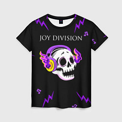 Футболка женская Joy Division неоновый череп, цвет: 3D-принт