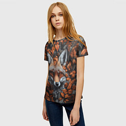 Футболка женская Оранжевоглазый лис, цвет: 3D-принт — фото 2