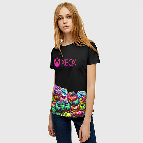 Женская футболка Xbox пончики / 3D-принт – фото 3