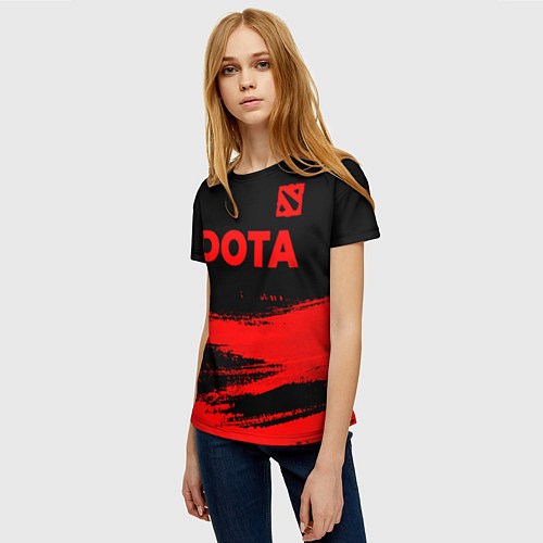 Женская футболка Dota - red gradient посередине / 3D-принт – фото 3