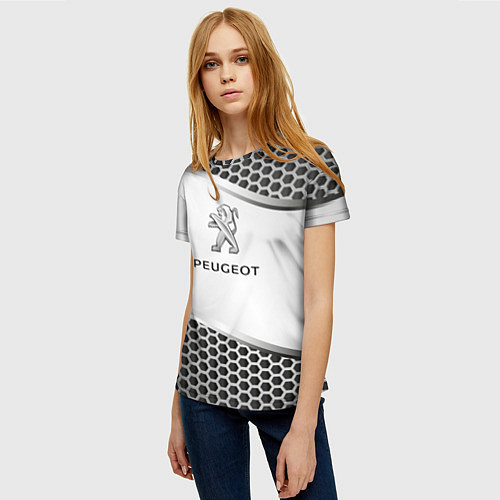 Женская футболка Peugeot carbon metal / 3D-принт – фото 3