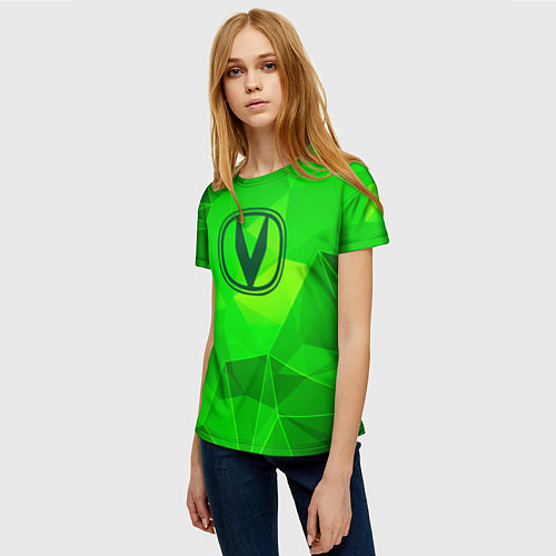 Женская футболка Changan green poly / 3D-принт – фото 3