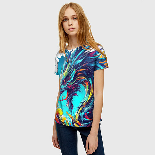 Женская футболка Japanese dragon - tattoo irezumi / 3D-принт – фото 3