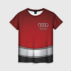 Женская футболка Audi metal car steel