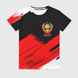 Женская футболка СССР краски абстрактные текстура